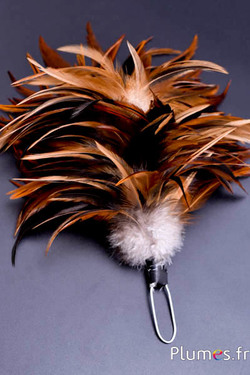 Federbusch Hahn mit Schlaufe - Höhe 20 cm - natur